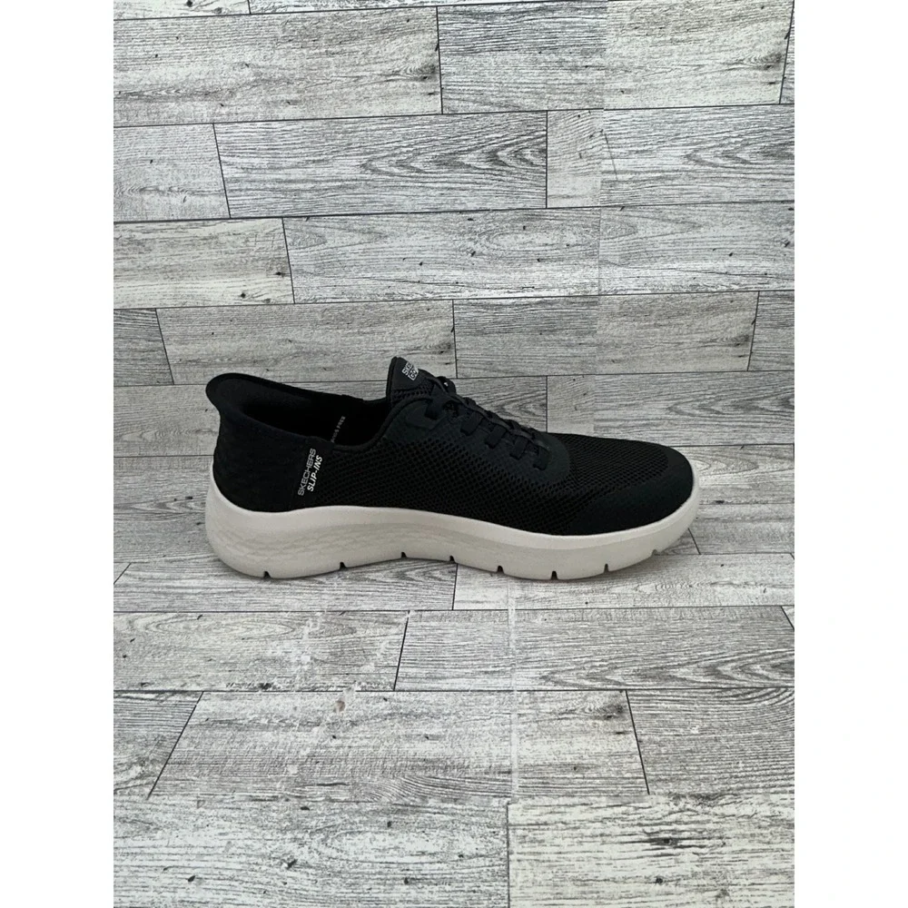 Skechers GoWalk Slip-ins Women Sz 11 Black White Walking Shoes Hands Free 124836